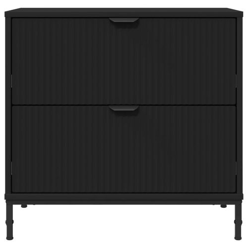Нощно шкафче с чекмедже Черно 63.5 x 36 x 61 см Инженерно дърво