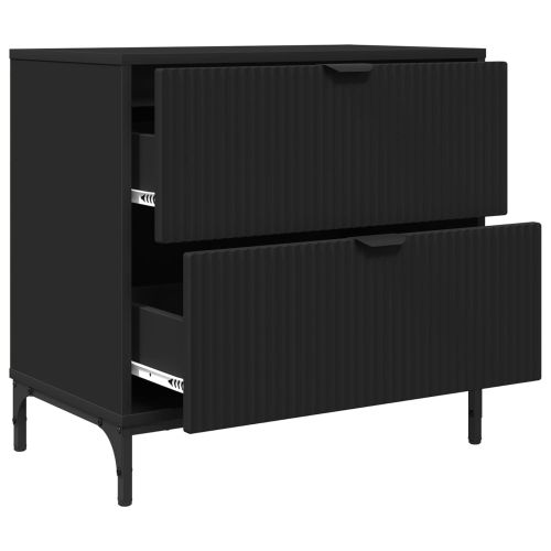 Нощно шкафче с чекмедже Черно 63.5 x 36 x 61 см Инженерно дърво