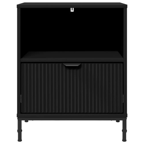 Нощен шкаф с чекмедже Черно 49 x 36 x 61 см Инженерно дърво