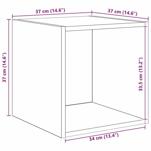 Стенен шкаф с рафт Черния дъб 37 x 37 x 37 см Инженерно дърво