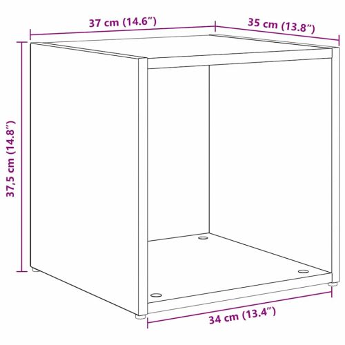 Комплект ТВ шкаф 2 pcs 37 x 35 x 37,5 см Черно Инженерно дърво