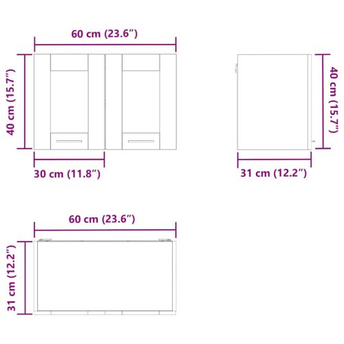 Висящ шкаф с врата Димян дъб 60 x 31 x 40 см Инженерно дърво