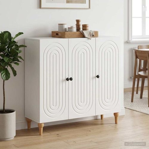 Служебен шкаф Бял гланц 89 x 34,5 x 80 см Инженерна дървесина