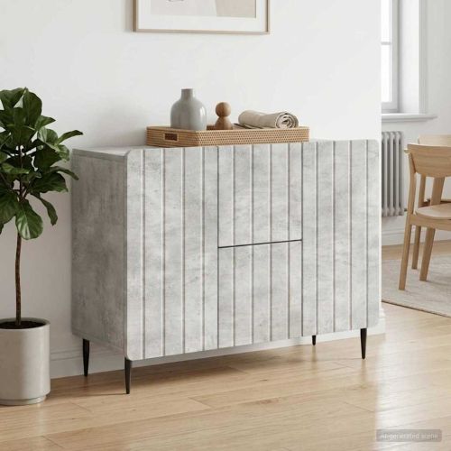 Служебен шкаф с чекмедже Бетонно сиво 89 x 34,5 x 62 см