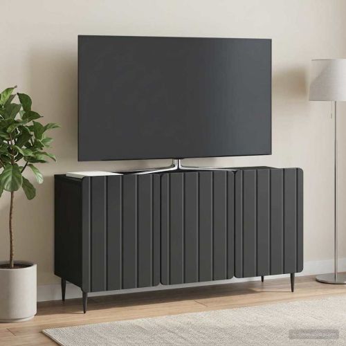 ТВ шкаф Черно 99 x 34,5 x 52 см Инженерна дървесина