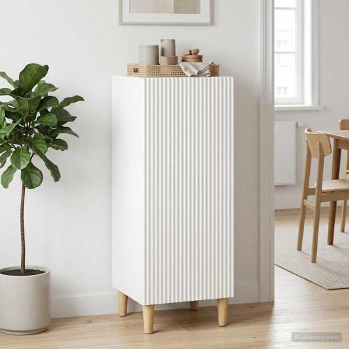 Служебен шкаф Бял гланц 33 x 34,5 x 90 см Инженерна дървесина