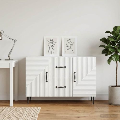 Служебен шкаф Бял гланц 89 x 34,5 x 60 см Инженерна дървесина