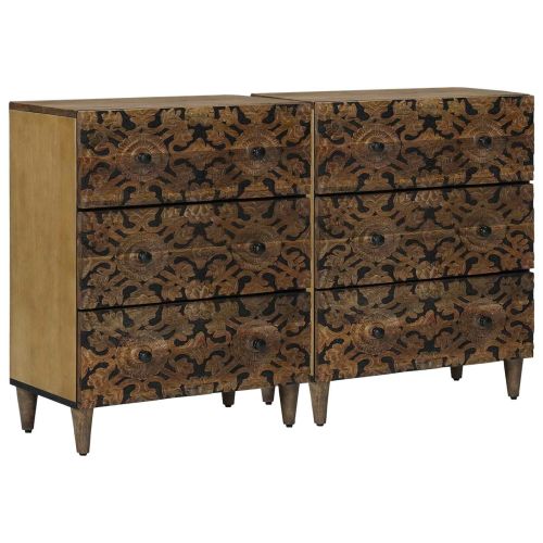 Служебен шкаф 2 pcs Кафяво 60 x 33,5 x 75 см