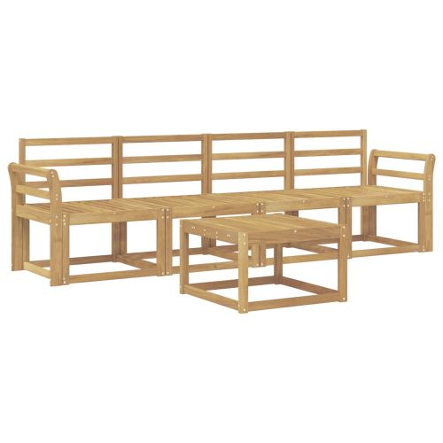 Комплект дивани за открито 5 pcs Бяло 59 x 59 x 37 см
