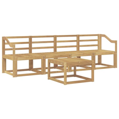 Комплект дивани за открито 5 pcs Бяло 59 x 59 x 37 см