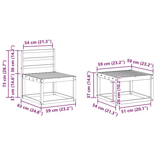 Комплект дивани за открито 5 pcs Бяло 59 x 59 x 37 см