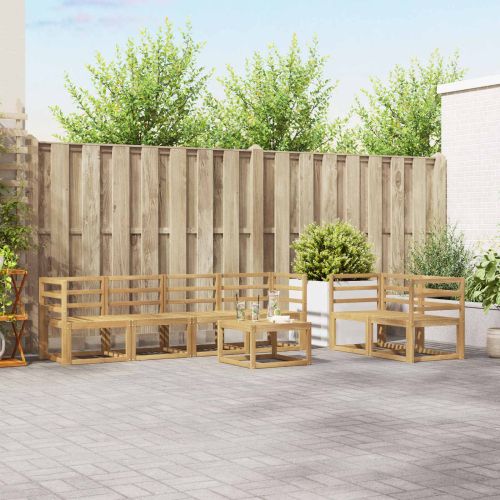 Комплект дивани за открито 7 pcs Бяло 59 x 59 x 37 см