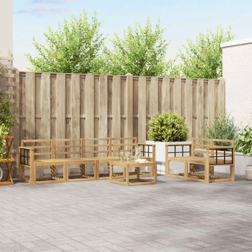 Комплект дивани за открито 7 pcs Бяло 59 x 59 x 37 см