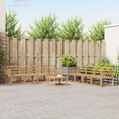 Комплект дивани за открито 9 pcs Бяло 59 x 59 x 37 см