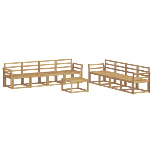 Комплект дивани за открито 9 pcs Бяло 59 x 59 x 37 см