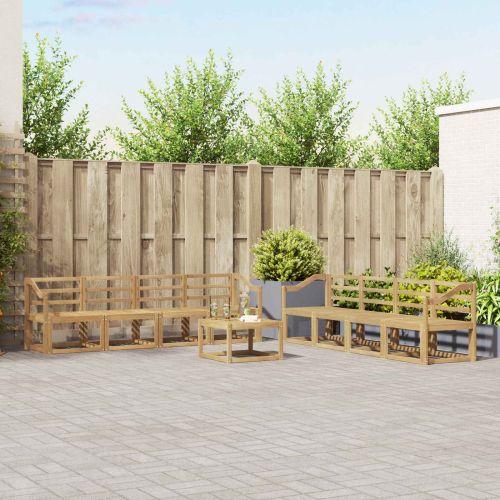 Комплект дивани за открито 9 pcs Бяло 59 x 59 x 37 см