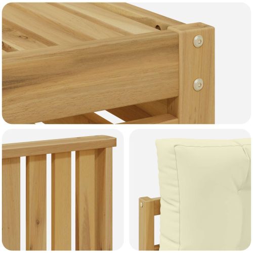 Комплект дивани за открито 7 pcs Бяло и кремаво