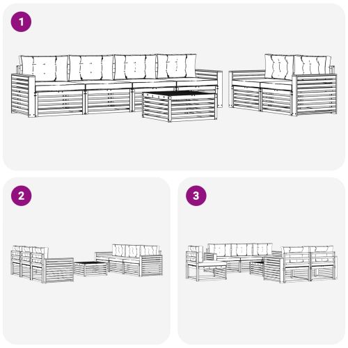Комплект дивани за открито 7 pcs Бяло и антрацит