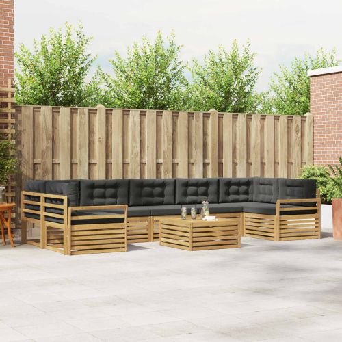 Комплект дивани за открито 8 pcs Бяло и антрацит