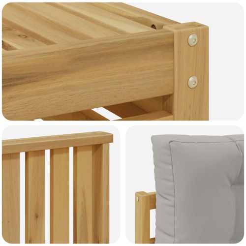 Комплект дивани за открито 4 pcs Бяло и светлосиво