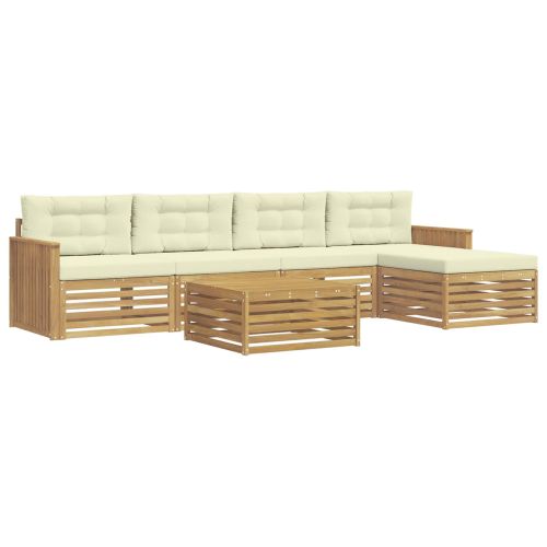 Комплект дивани за открито 6 pcs Бяло и кремаво 79 x 79 x 37 см