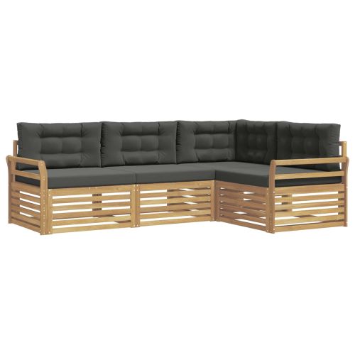 Комплект дивани за открито 4 pcs Бяло и антрацит