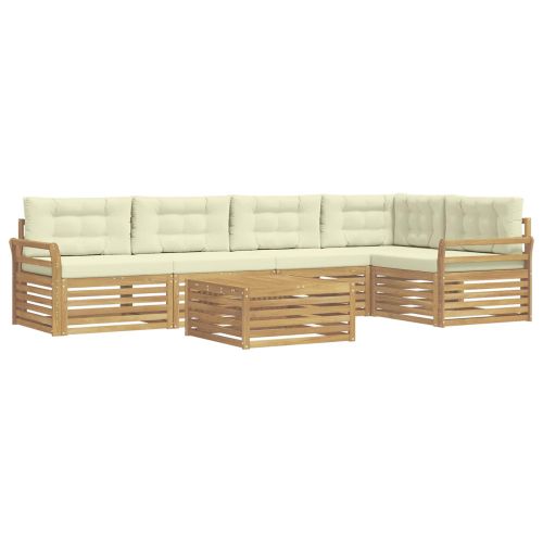 Комплект дивани за открито 6 pcs Бяло и кремаво 79 x 79 x 37 см