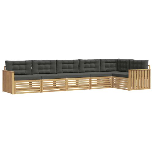 Комплект дивани за открито 6 pcs Бяло и антрацит