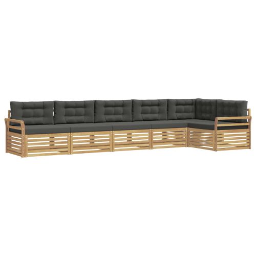 Комплект дивани за открито 6 pcs Бяло и антрацит