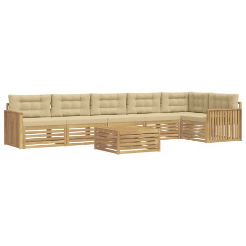 Комплект дивани за открито 7 pcs Бяло и Бежово 79 x 79 x 37 см