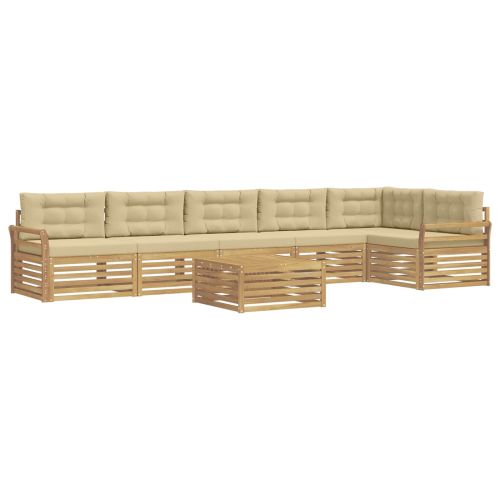 Комплект дивани за открито 7 pcs Бяло и Бежово 79 x 79 x 37 см