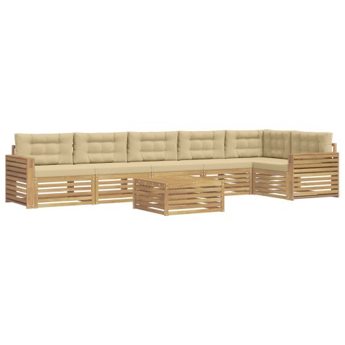 Комплект дивани за открито 7 pcs Бяло и Бежово 79 x 79 x 37 см