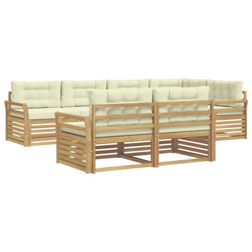 Комплект дивани за открито 7 pcs Бяло и кремаво