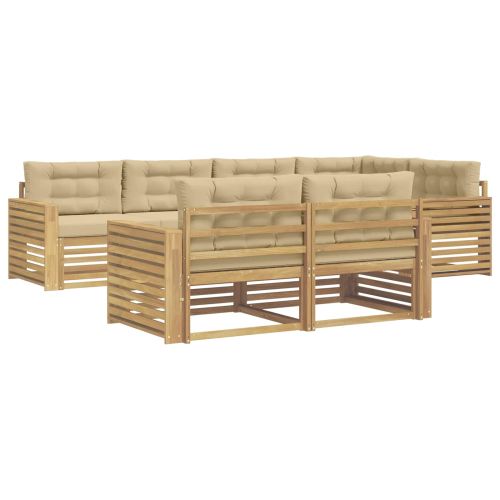Комплект дивани за открито 7 pcs Бяло и Бежово