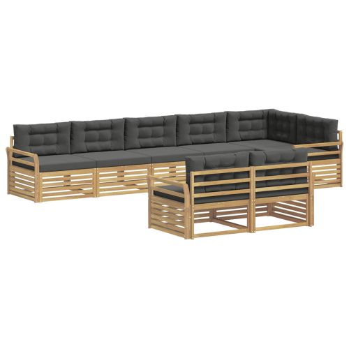 Комплект дивани за открито 8 pcs Бяло и антрацит