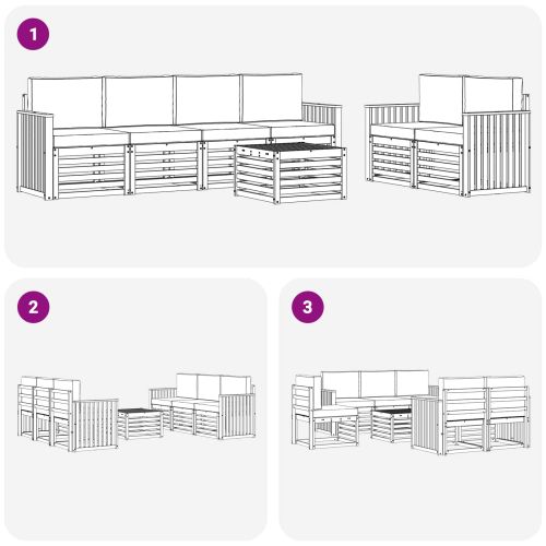Комплект дивани за открито 7 pcs Бяло и антрацит Полиестер
