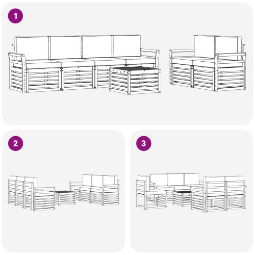 Комплект дивани за открито 7 pcs Бяло и антрацит Полиестер