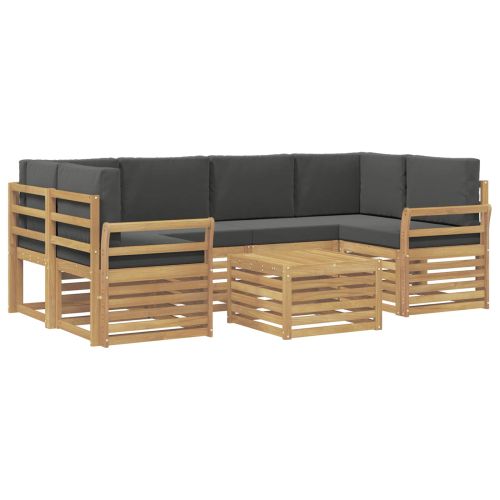 Комплект дивани за открито 7 pcs Бяло и антрацит Полиестер