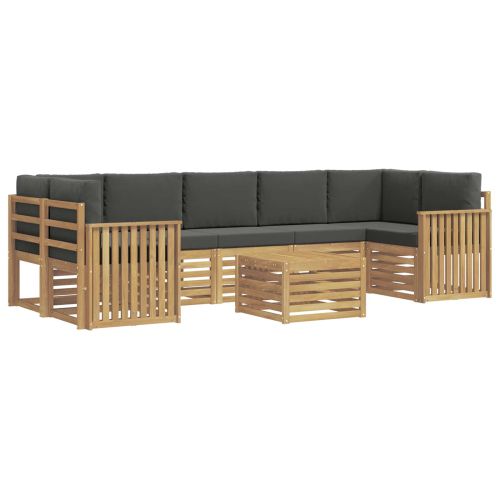 Комплект дивани за открито 8 pcs Бяло и антрацит Полиестер