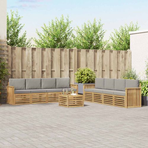 Комплекти дивани 9 pcs Бяло и светлосиво 59 x 59 x 37 см