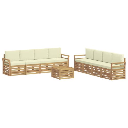 Комплекти дивани 9 pcs Бяло и кремаво 59 x 59 x 37 см Полиестер
