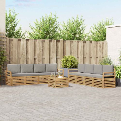 Комплекти дивани 9 pcs Бяло и светлосиво 59 x 59 x 37 см