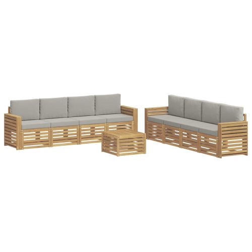 Комплекти дивани 9 pcs Бяло и светлосиво 59 x 59 x 37 см
