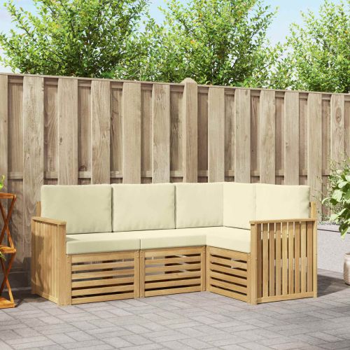 Комплекти дивани 4 pcs Бяло и кремаво 187,5 x 128,5 x 73 см