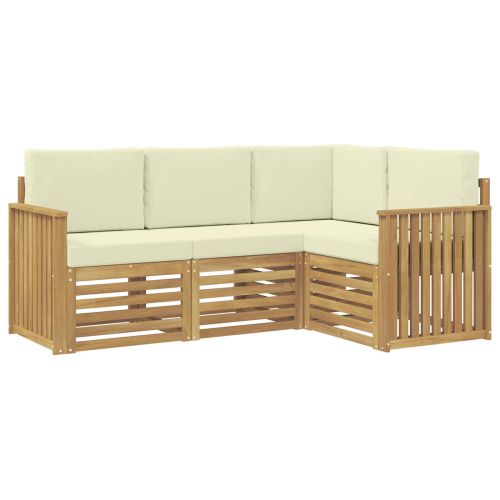 Комплекти дивани 4 pcs Бяло и кремаво 187,5 x 128,5 x 73 см