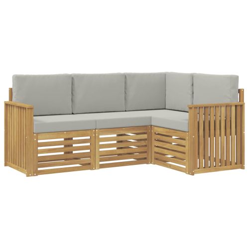 Комплекти дивани 4 pcs Бяло и светлосиво 187,5 x 128,5 x 73 см
