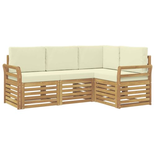 Комплекти дивани 4 pcs Бяло и кремаво 190 x 130,5 x 73 см