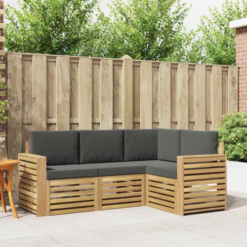 Комплекти дивани 4 pcs Бяло и антрацит 191 x 132,5 x 73 см