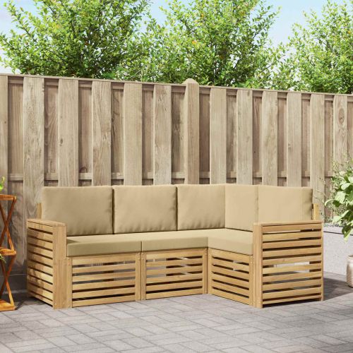 Комплекти дивани 4 pcs Бяло и Бежово 191 x 132,5 x 73 см