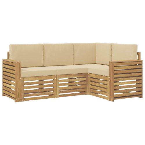 Комплекти дивани 4 pcs Бяло и Бежово 191 x 132,5 x 73 см